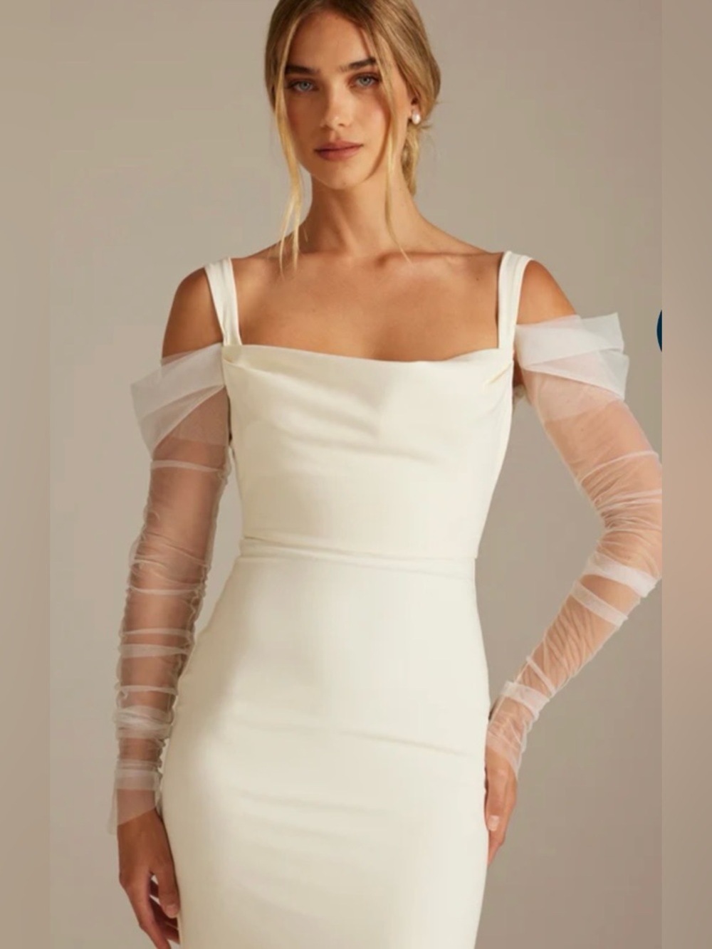 Grace Loves Lace Sheer White Bridal detachable Sleeves
